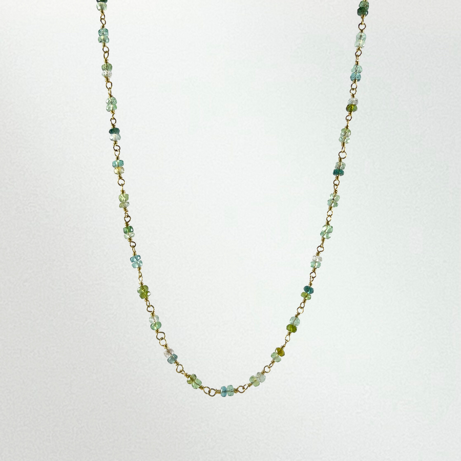 Green Tourmaline Bead Necklace
