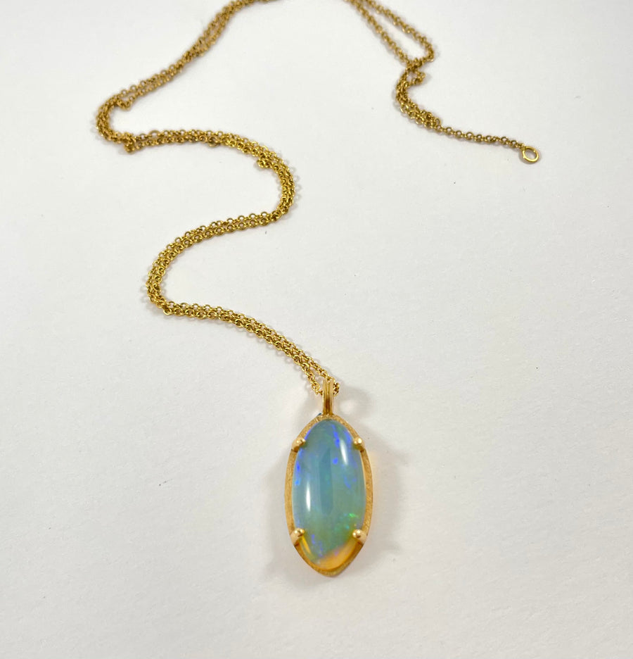 Marquise Cabochon Opal Pendant