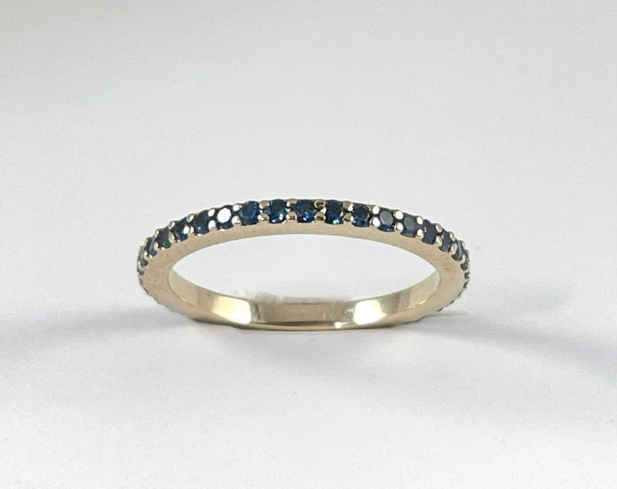 Blue Sapphire Shared Prong Eternity Ring