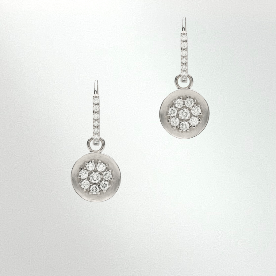 Diamond Hoop earrings with Reversible White and Black Diamond Drops