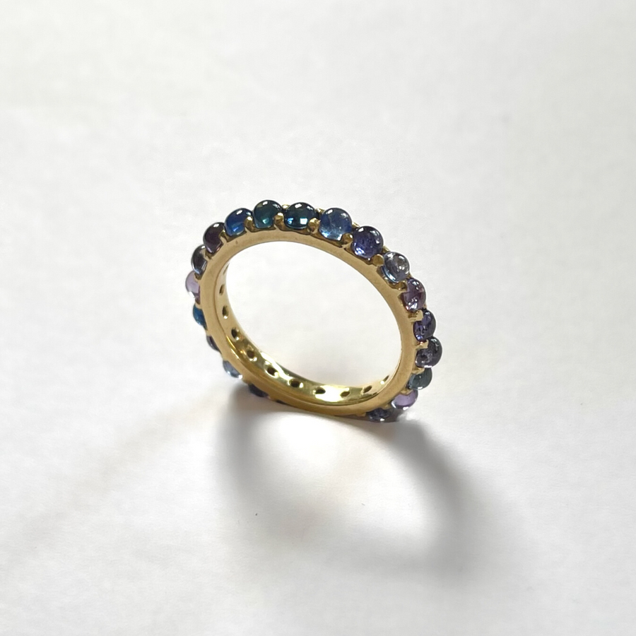 3mm Blue Sapphire Cabochon Ring