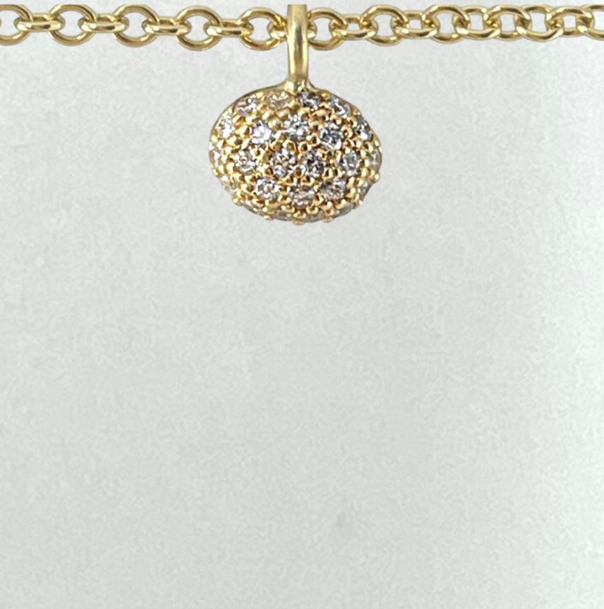 Pavé Diamond and Yellow Gold Pod Charm
