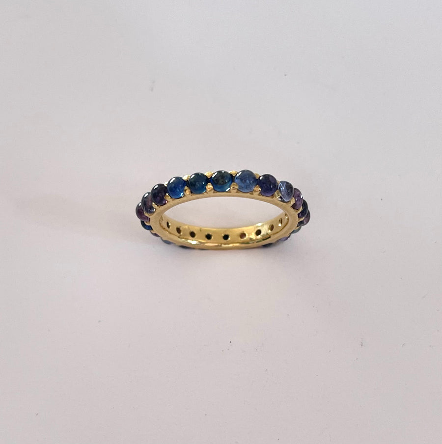 3mm Blue Sapphire Cabochon Ring