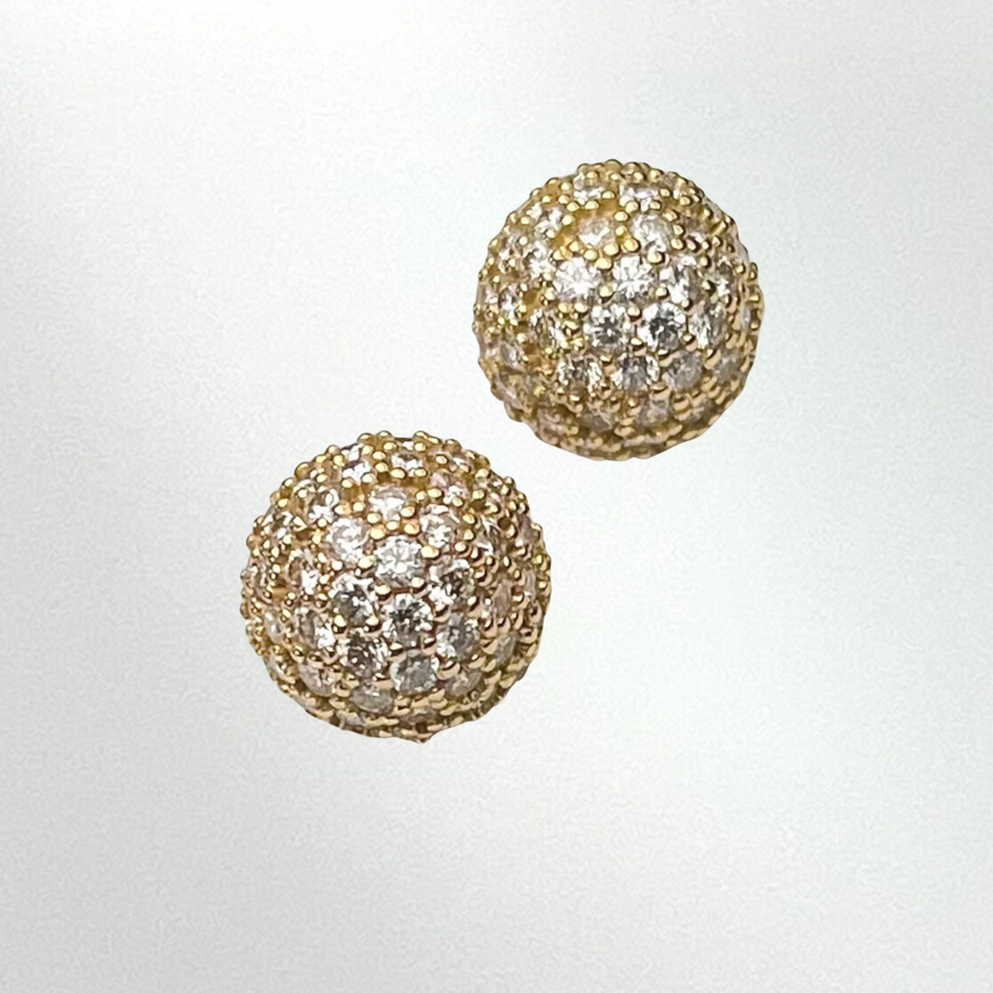 Diamond Pavé Dome Stud Earrings