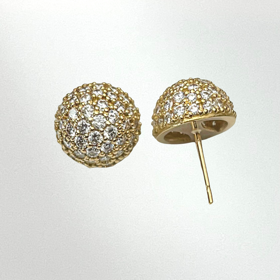 Diamond Pavé Dome Stud Earrings