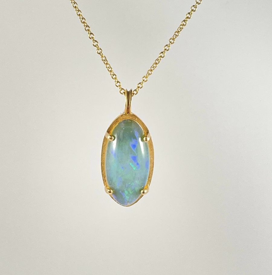 Marquise Cabochon Opal Pendant