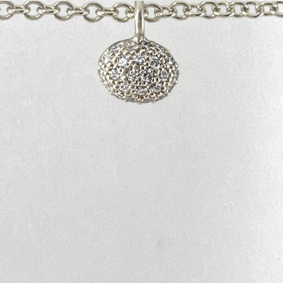 White Gold and White Diamond Charm Necklace