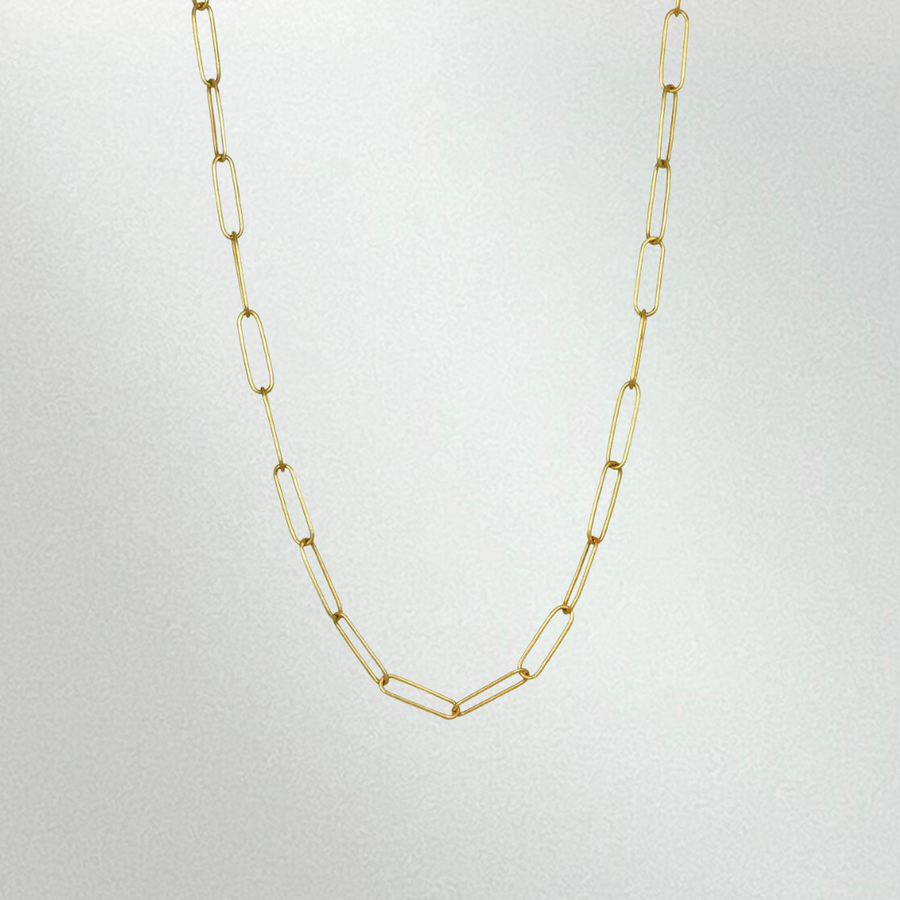 18k Gold Large Paper Clip Chain